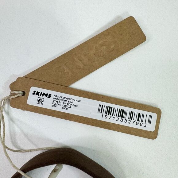 Skims Bra Womens Size 46DD Brown Cocoa Fits Everybody Lace Innerwear NWT - Picture 3 of 6